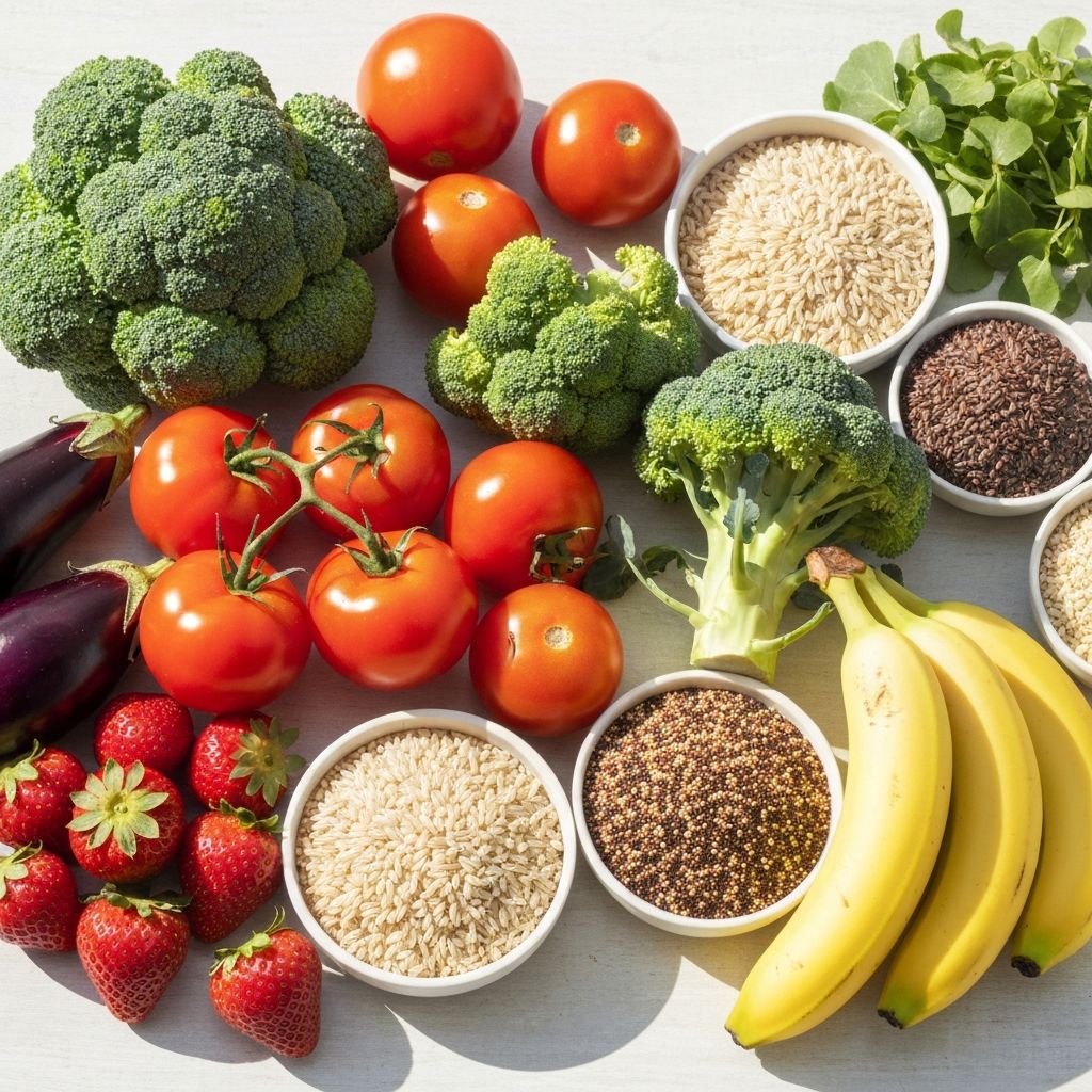 Verschiedene natürliche Lebensmittel